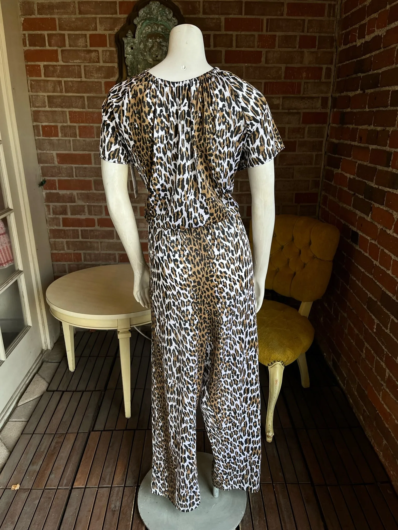 1960s Sheer Leopard Jumpsuit