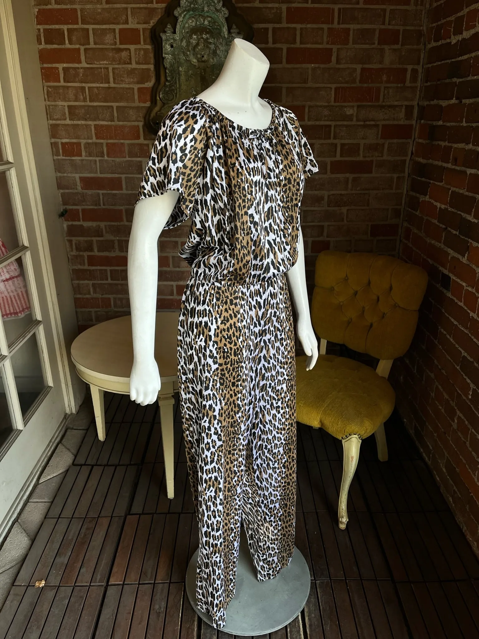 1960s Sheer Leopard Jumpsuit