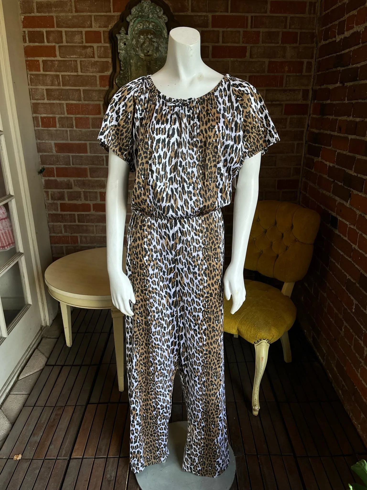 1960s Sheer Leopard Jumpsuit