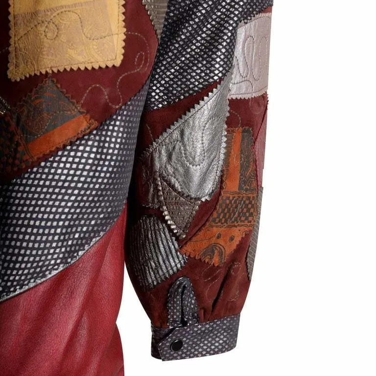 1970s Ann Buck Patchwork Suede and Leather Jumpsuit