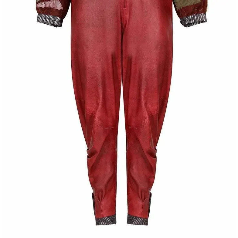 1970s Ann Buck Patchwork Suede and Leather Jumpsuit