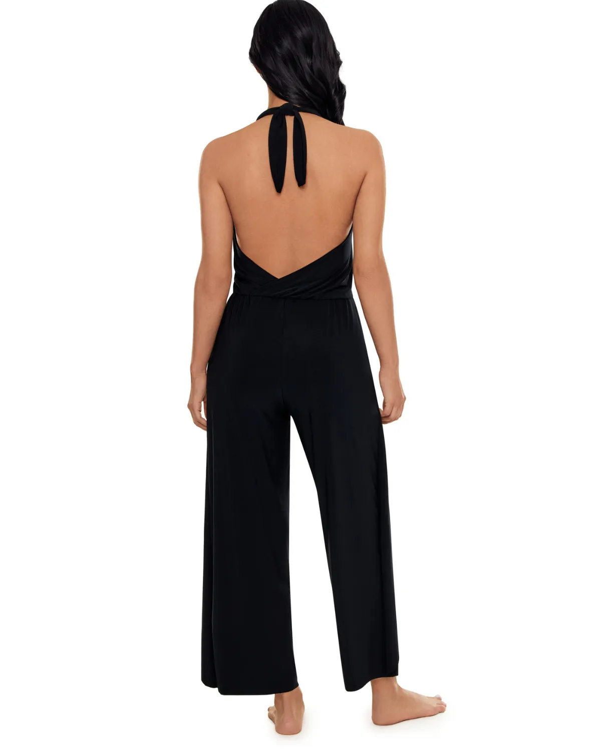 2024 Magicsuit Solids Cover Up Halter Jumpsuit - 6008090