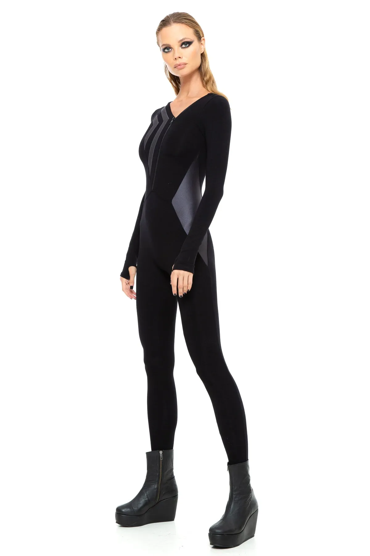 5D x Stellar Dust Chevron Jumpsuit - bamboo/nylon