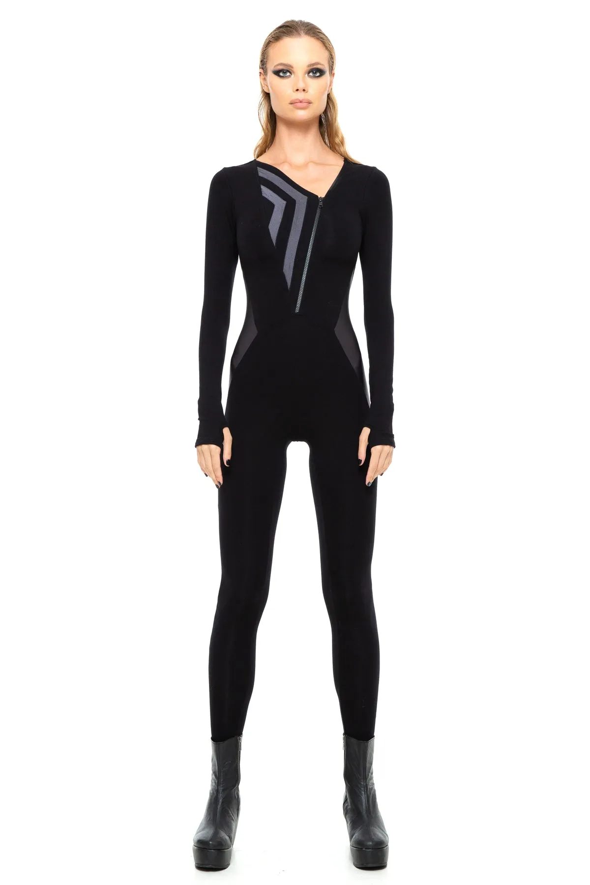 5D x Stellar Dust Chevron Jumpsuit - bamboo/nylon