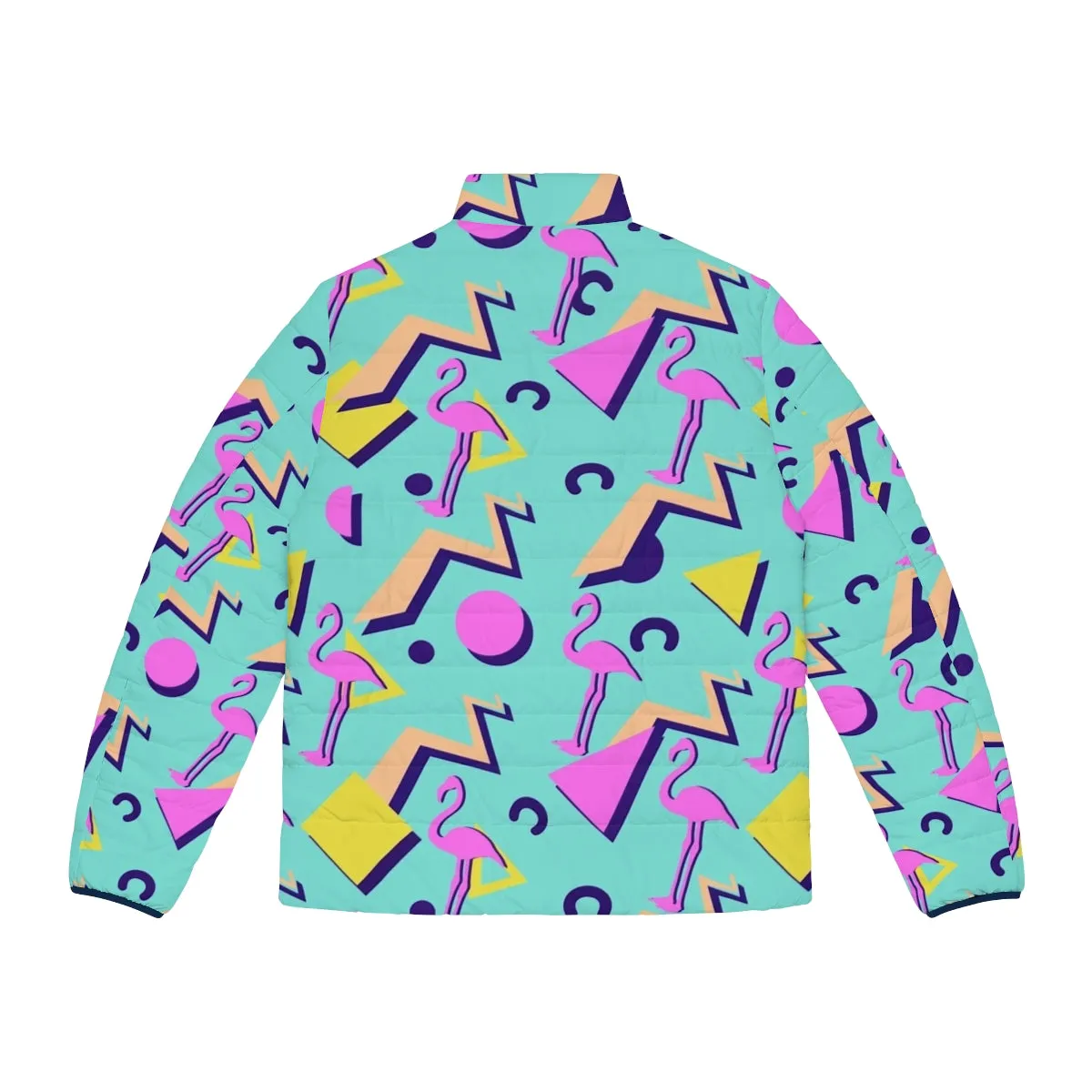 80s Memphis Pattern Puffer Jacket | Retro Pop Art Design