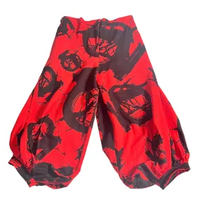 Abstract 3/4 Gathered Cuff Pant