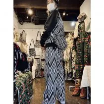 African Print Track Pants-Iceberg