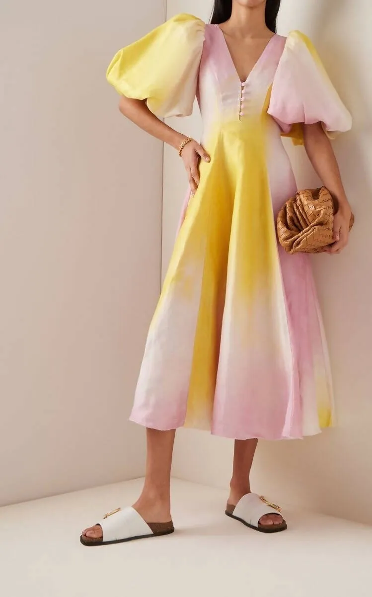 Aje Cloud Burst Midi Dress