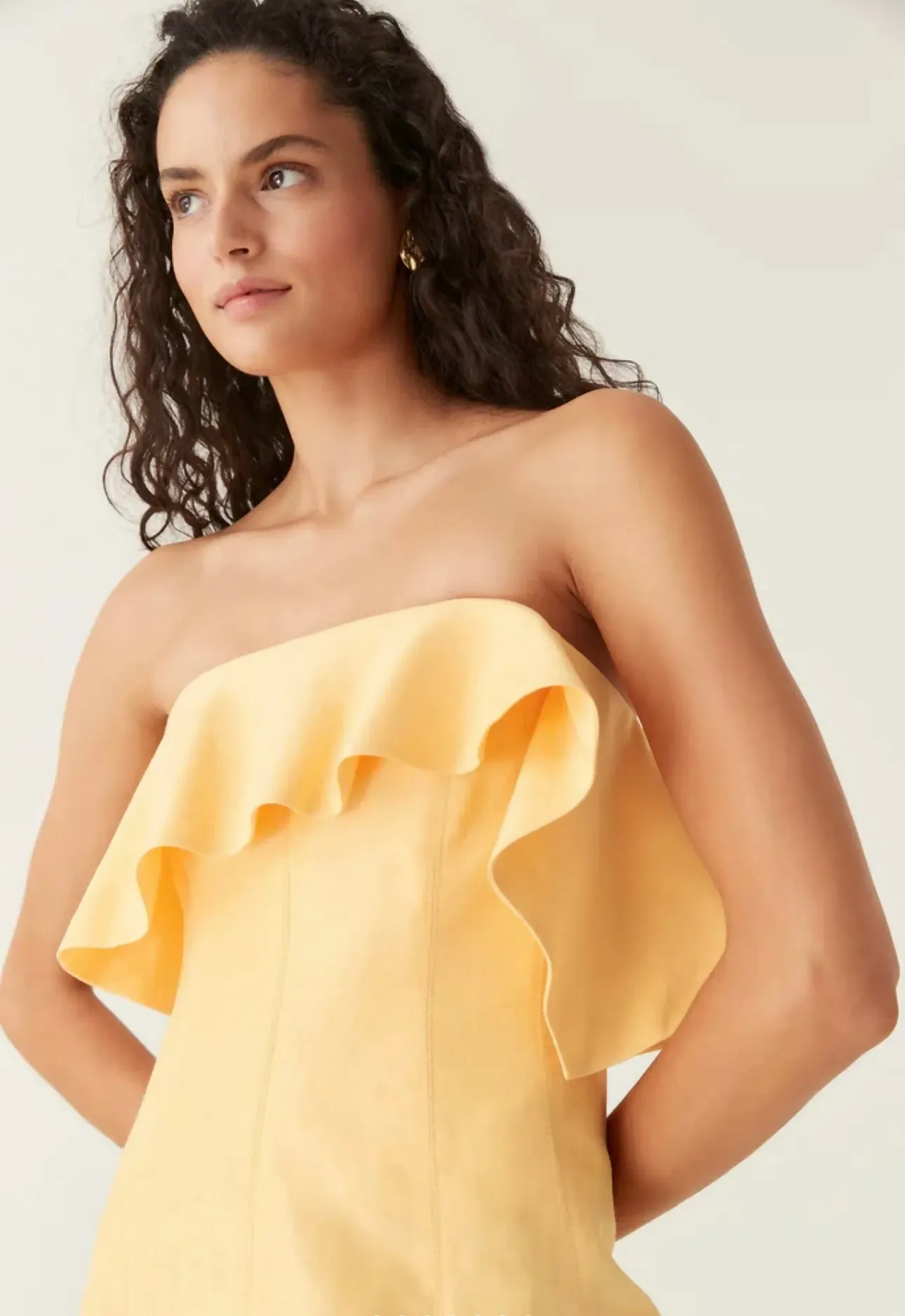 Aje Shallows Strapless Gown Yellow Size 8, 10 & 12