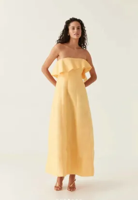 Aje Shallows Strapless Gown Yellow Size 8, 10 & 12