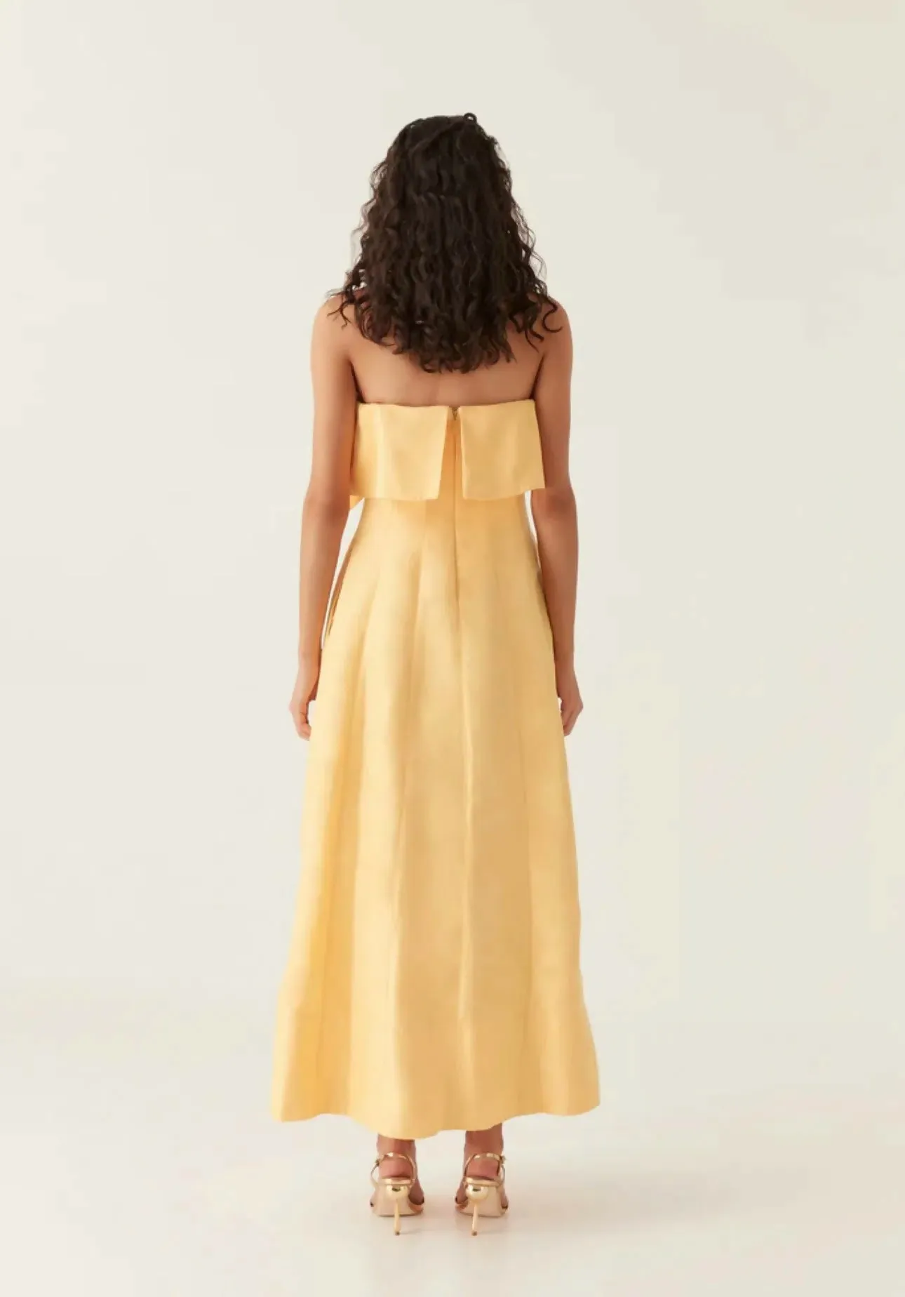 Aje Shallows Strapless Gown Yellow Size 8, 10 & 12
