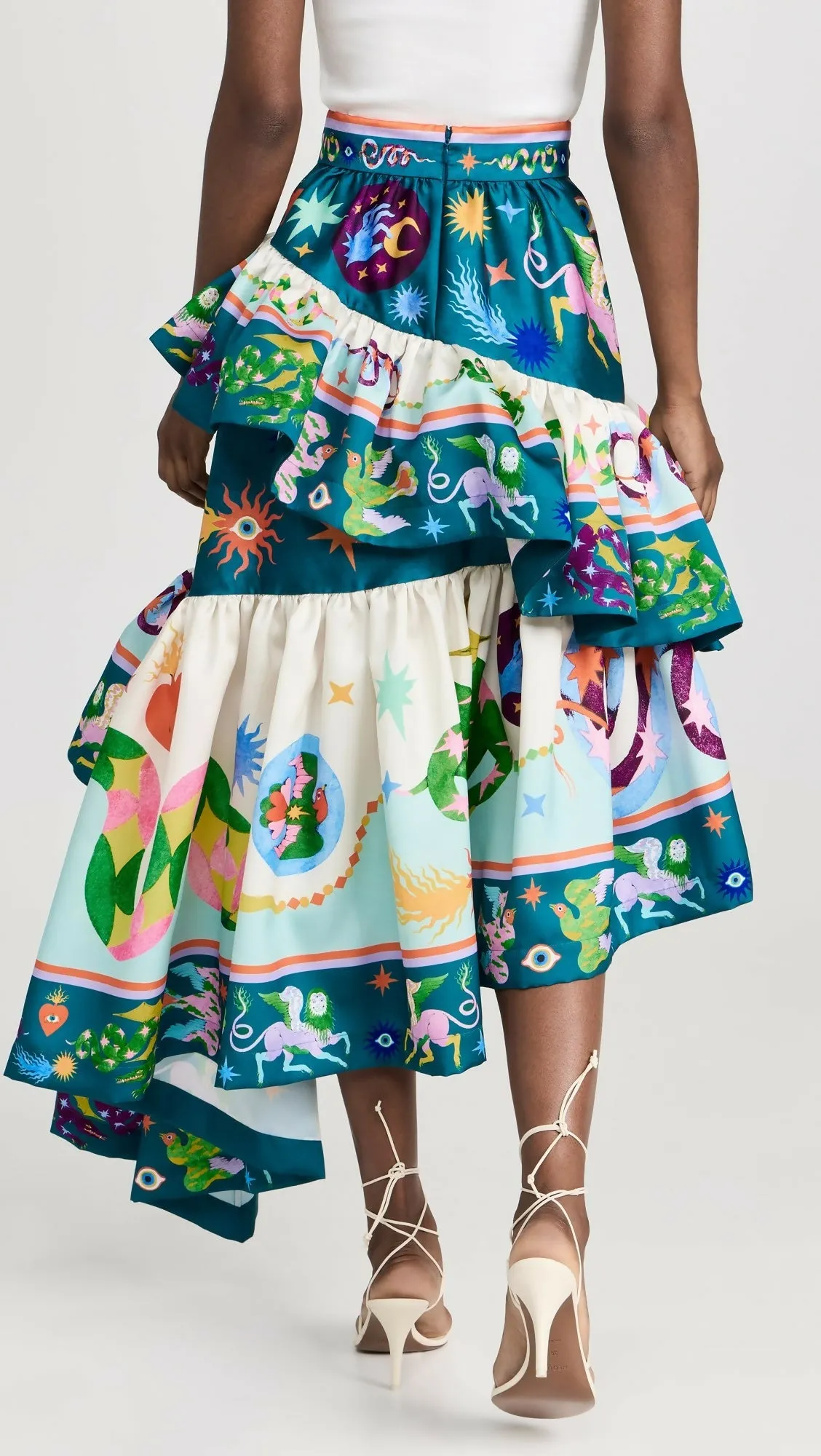 Alemais Guardian Tiered Ruffle Skirt Multi Size AU 12 & 14