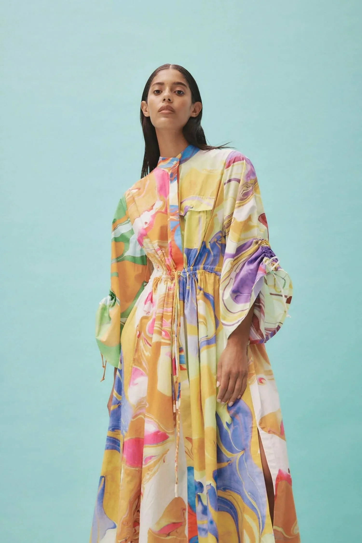 Alemais Luca Midi Shirt Dress Multi Size 16