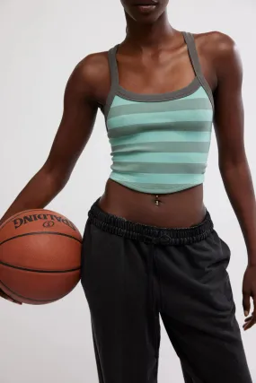 All Clear Striped Cami-Sage Combo