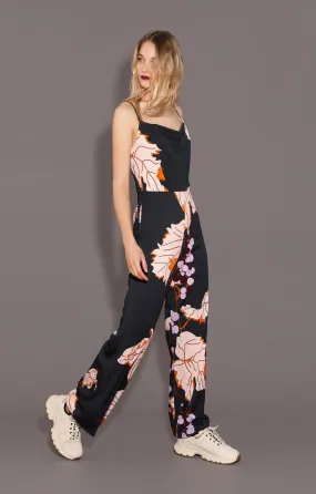 Aszu Draped Jumpsuit Big Grapes Print