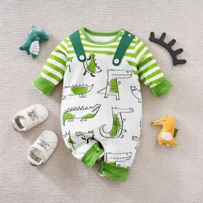 Baby's Long Sleeve Cute Cartoon Premium Cotton Jumpsuit (7 Designs)