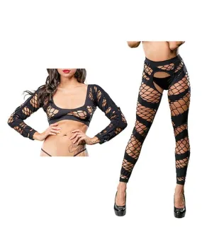 Beverly Hills Naughty Girl Crotchless Mesh & Fishnet Leggings One Size Fits Most