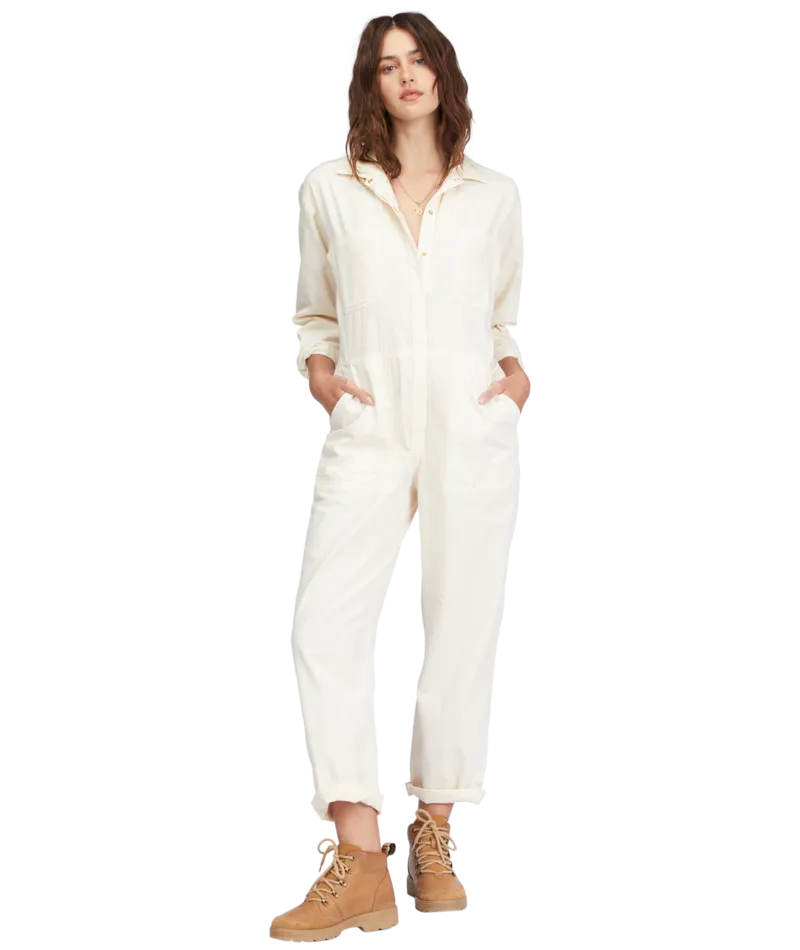 Billabong Keepin It Real Romper-Antique White