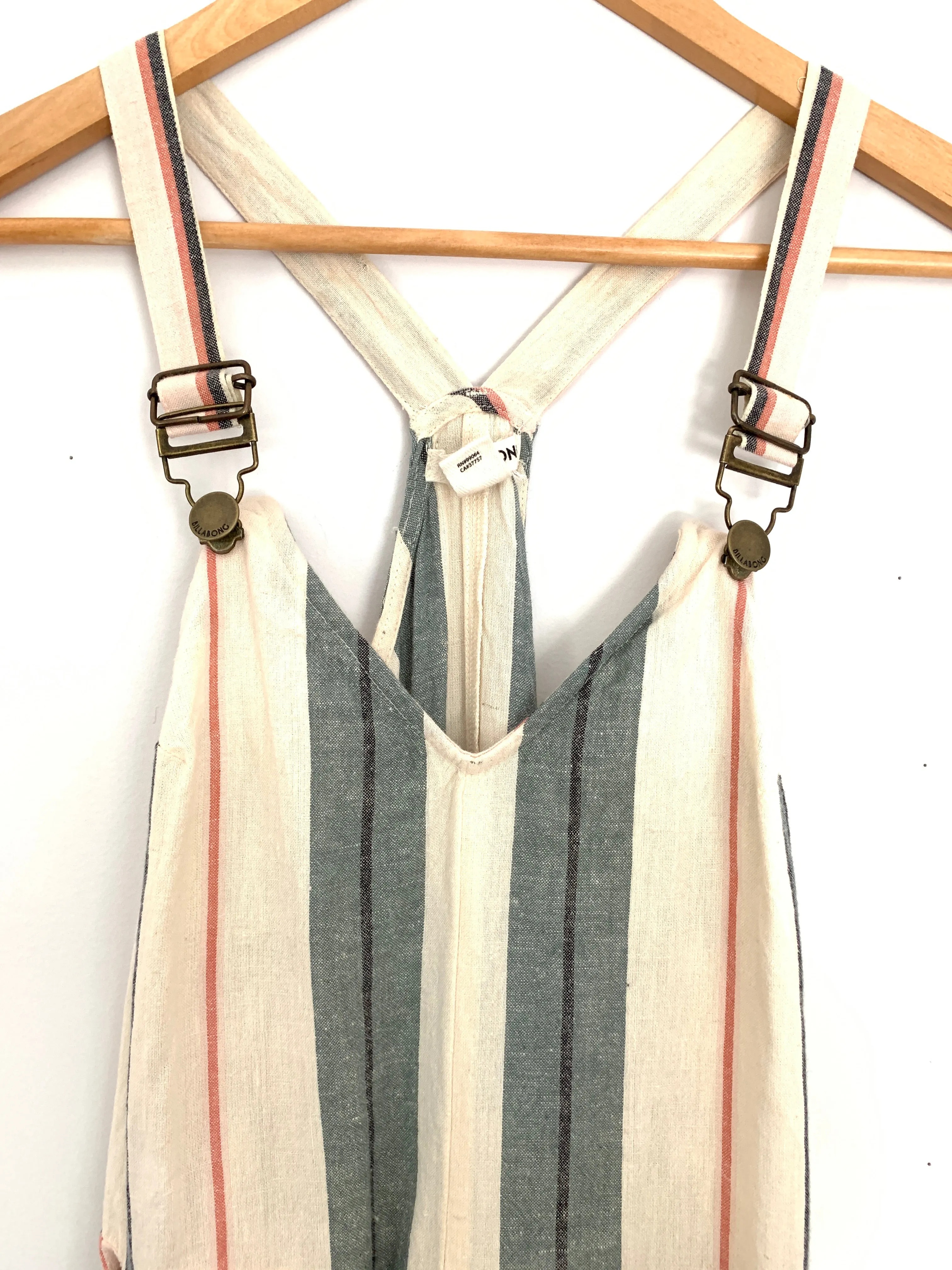 Billabong Striped Wide Leg Crop Jumpsuit- Size S
