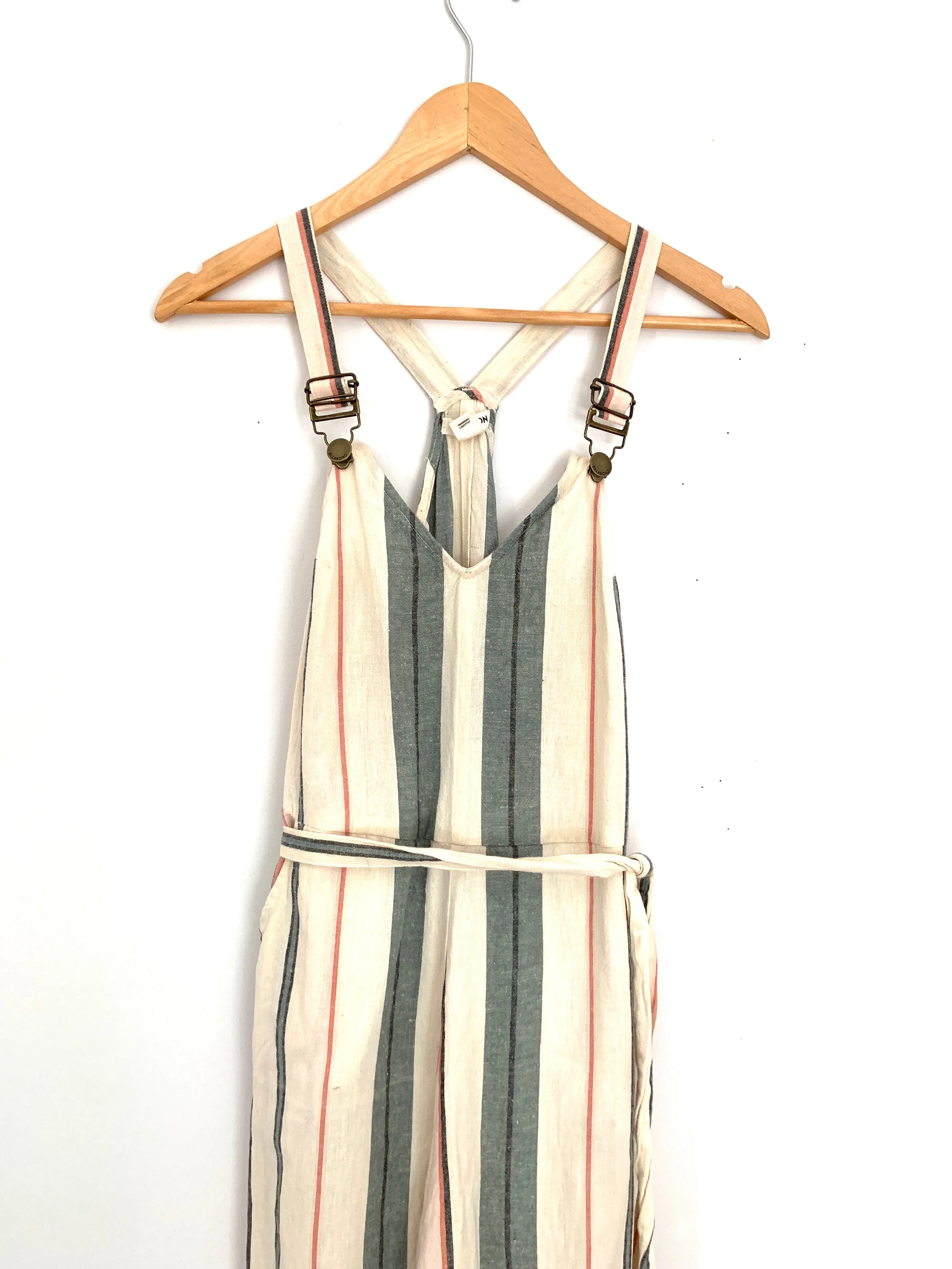 Billabong Striped Wide Leg Crop Jumpsuit- Size S