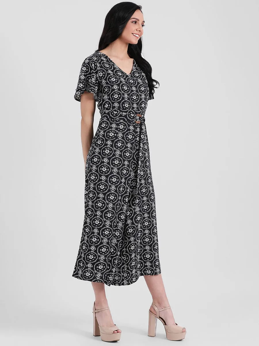 Black Bohemian Straight Jumpsuit