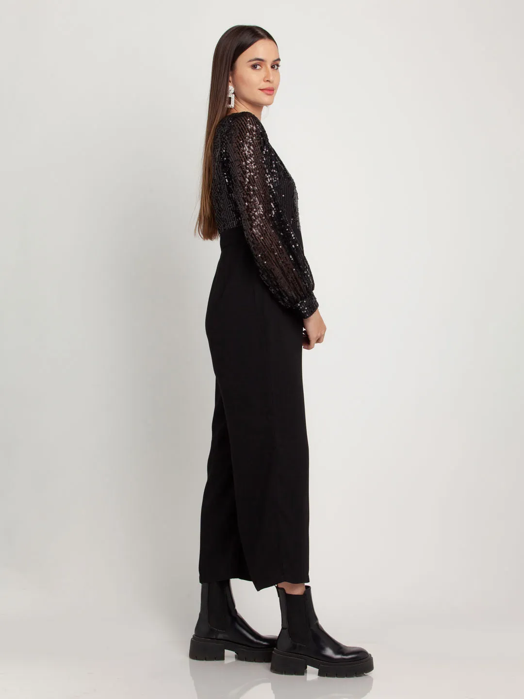 Black Embellished Jumpsuit