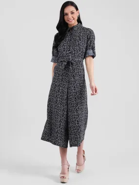 Black Printed Basic Jumpsuit
