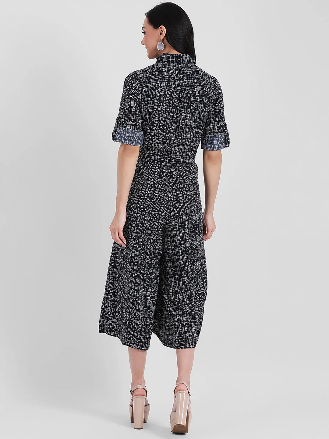 Black Printed Basic Jumpsuit