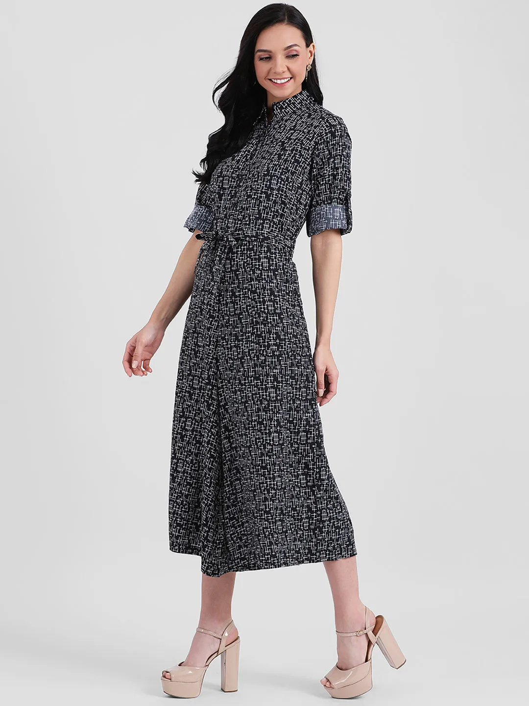 Black Printed Basic Jumpsuit