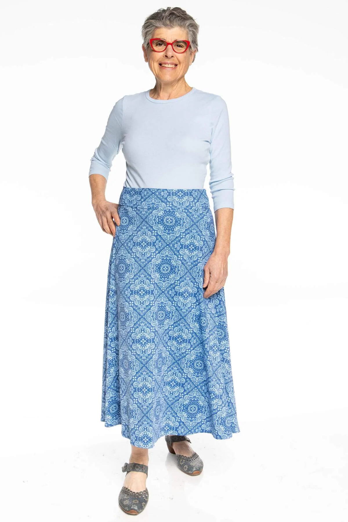Blanche Skirt - Blue Bandana