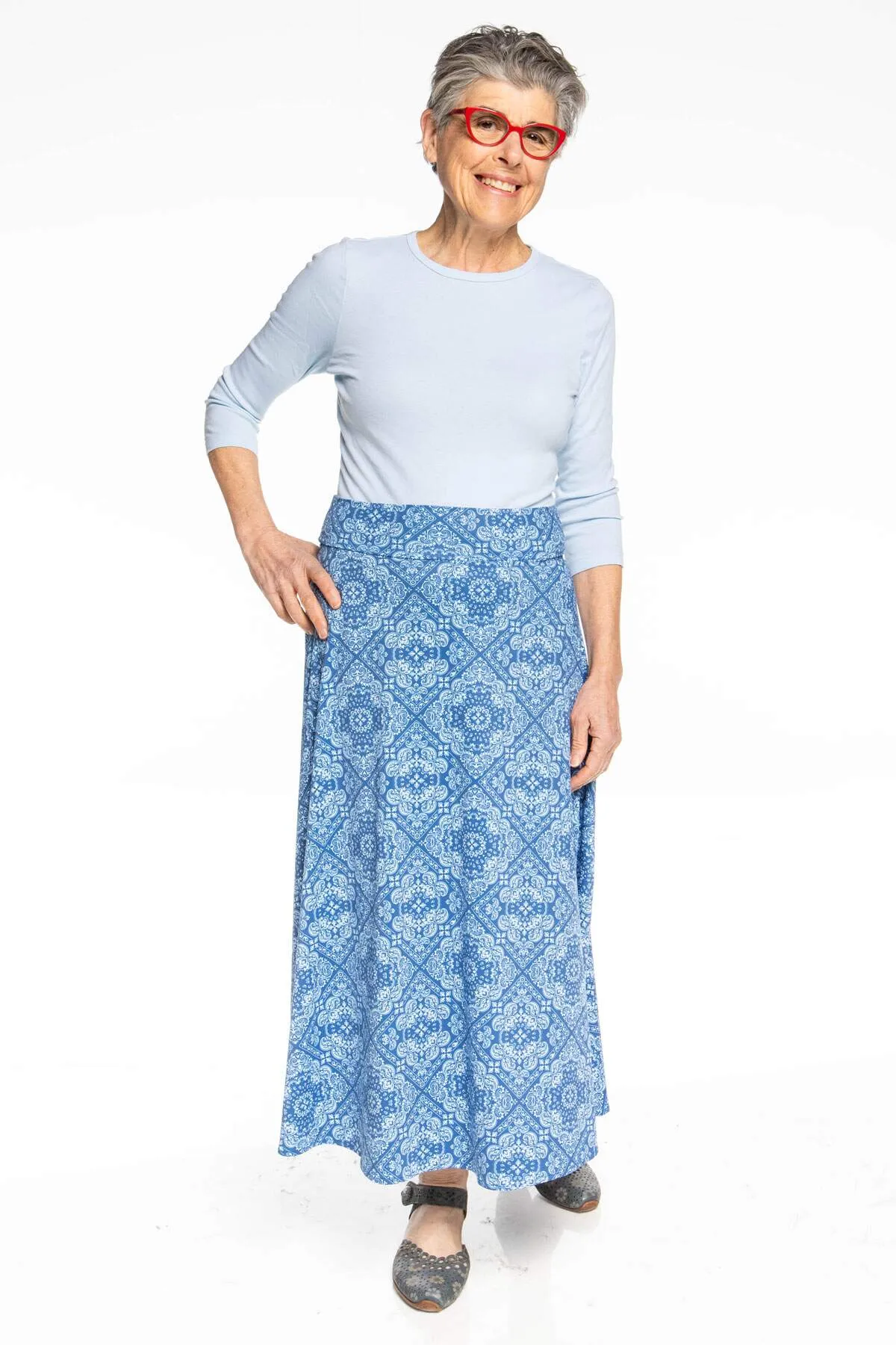 Blanche Skirt - Blue Bandana
