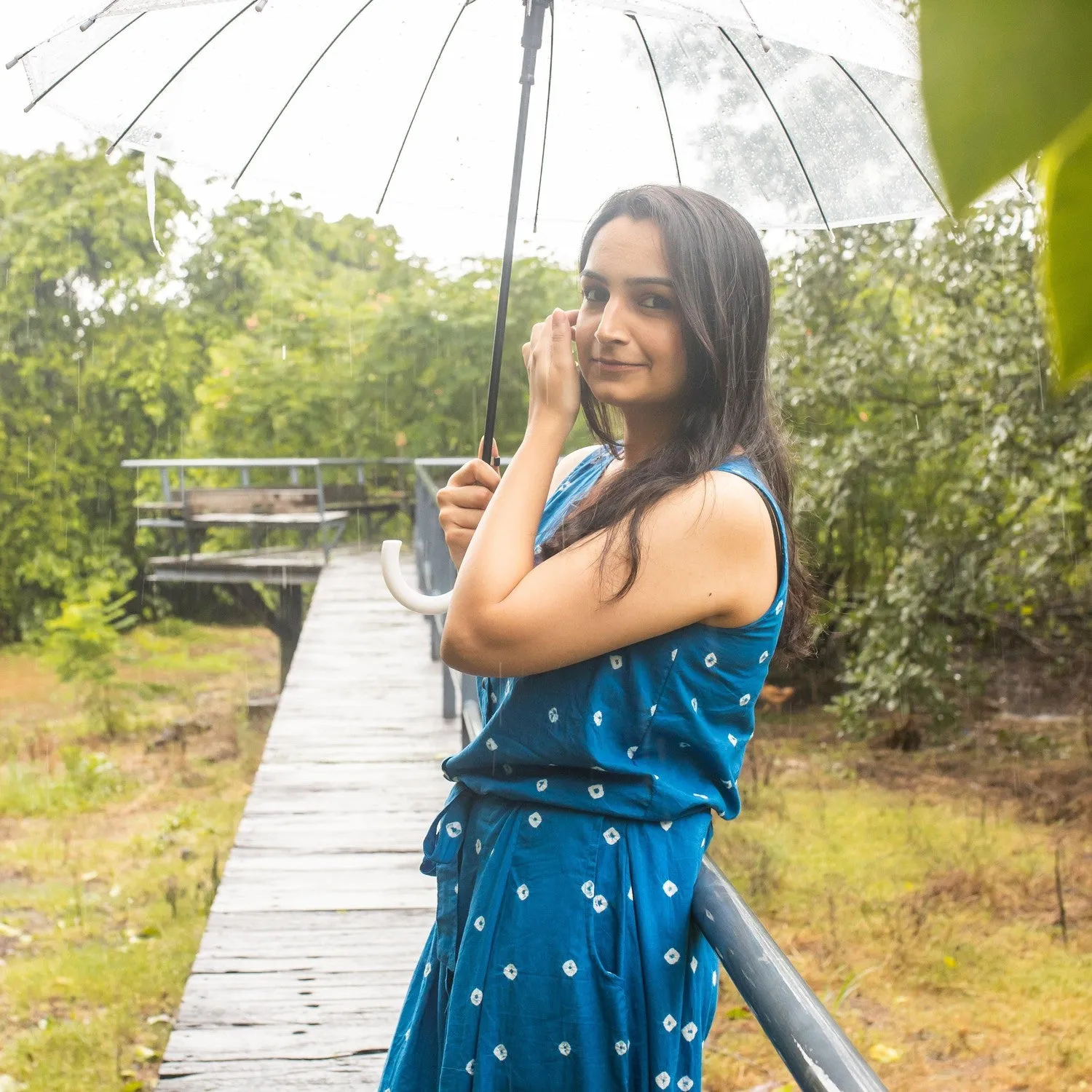 Blue Bandhani Jumpsuit