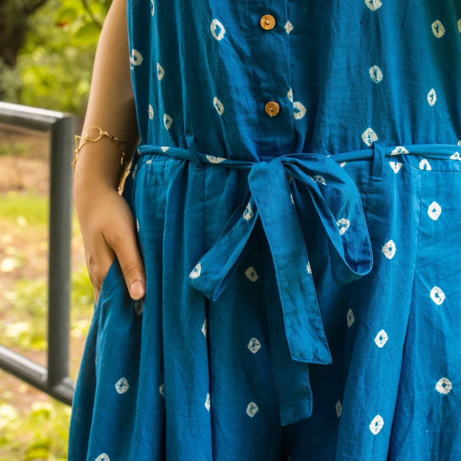 Blue Bandhani Jumpsuit