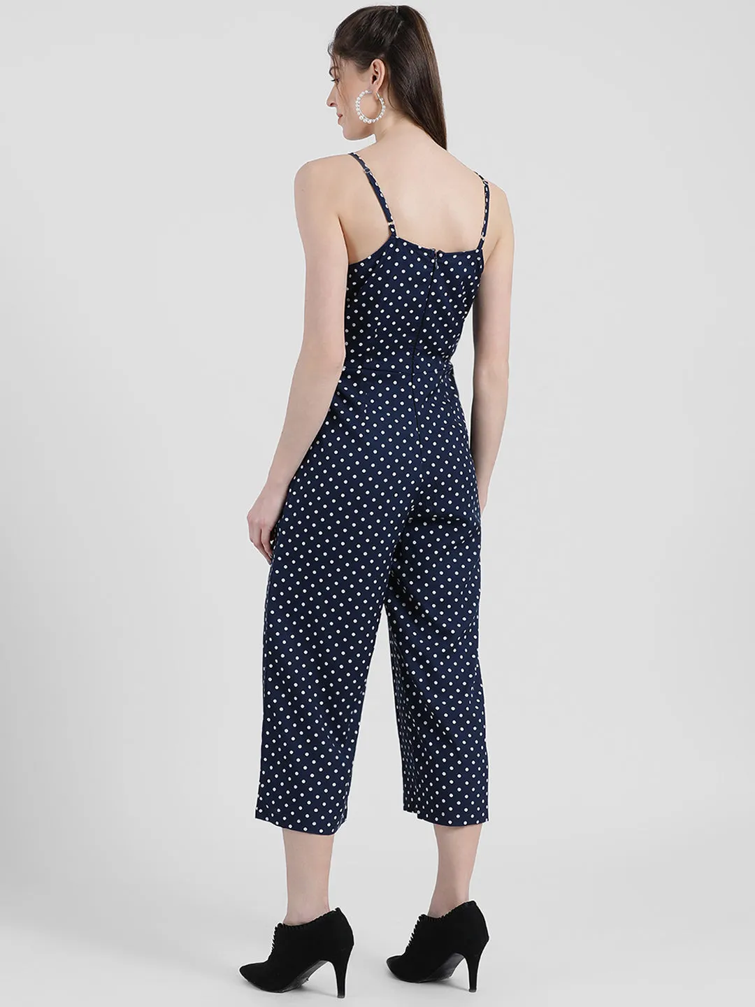 Blue Polka Strappy Jumpsuit