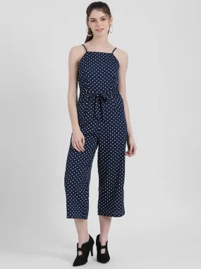Blue Polka Strappy Jumpsuit