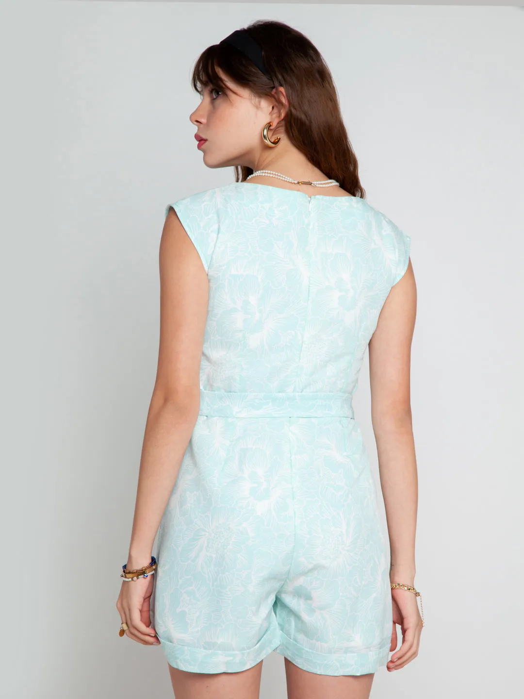Blue Printed Jumpsuit