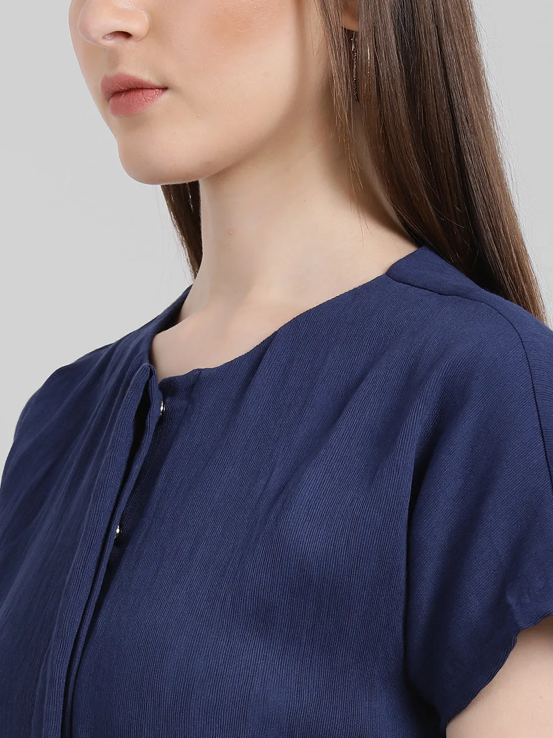 Blue Solid Regular Jumpsuit