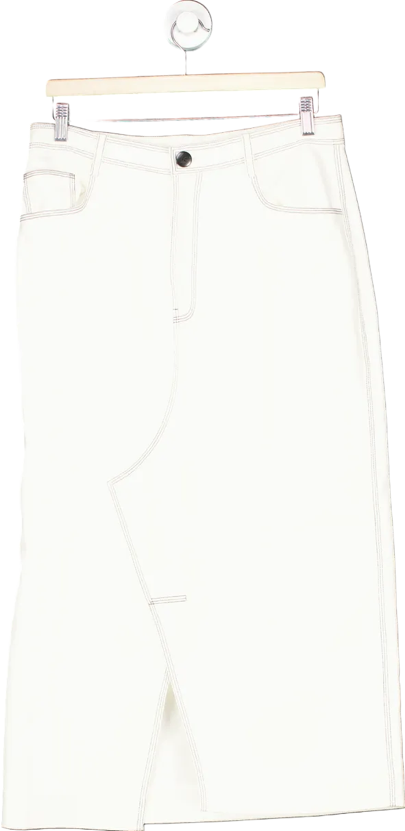 Bouguessa White Midi Skirt L