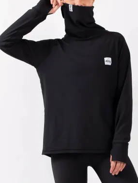 Boyfriend Fit Gaiter Rib Black Base Layer