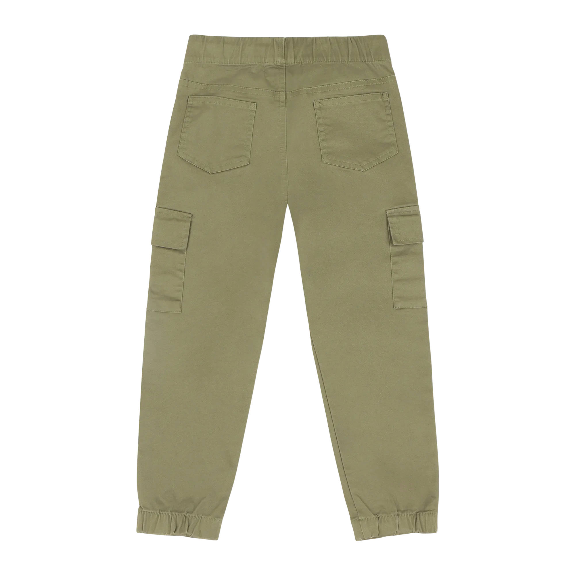 Boys Relaxed Fit Drawstring Cargo Jogger Pants - Olive