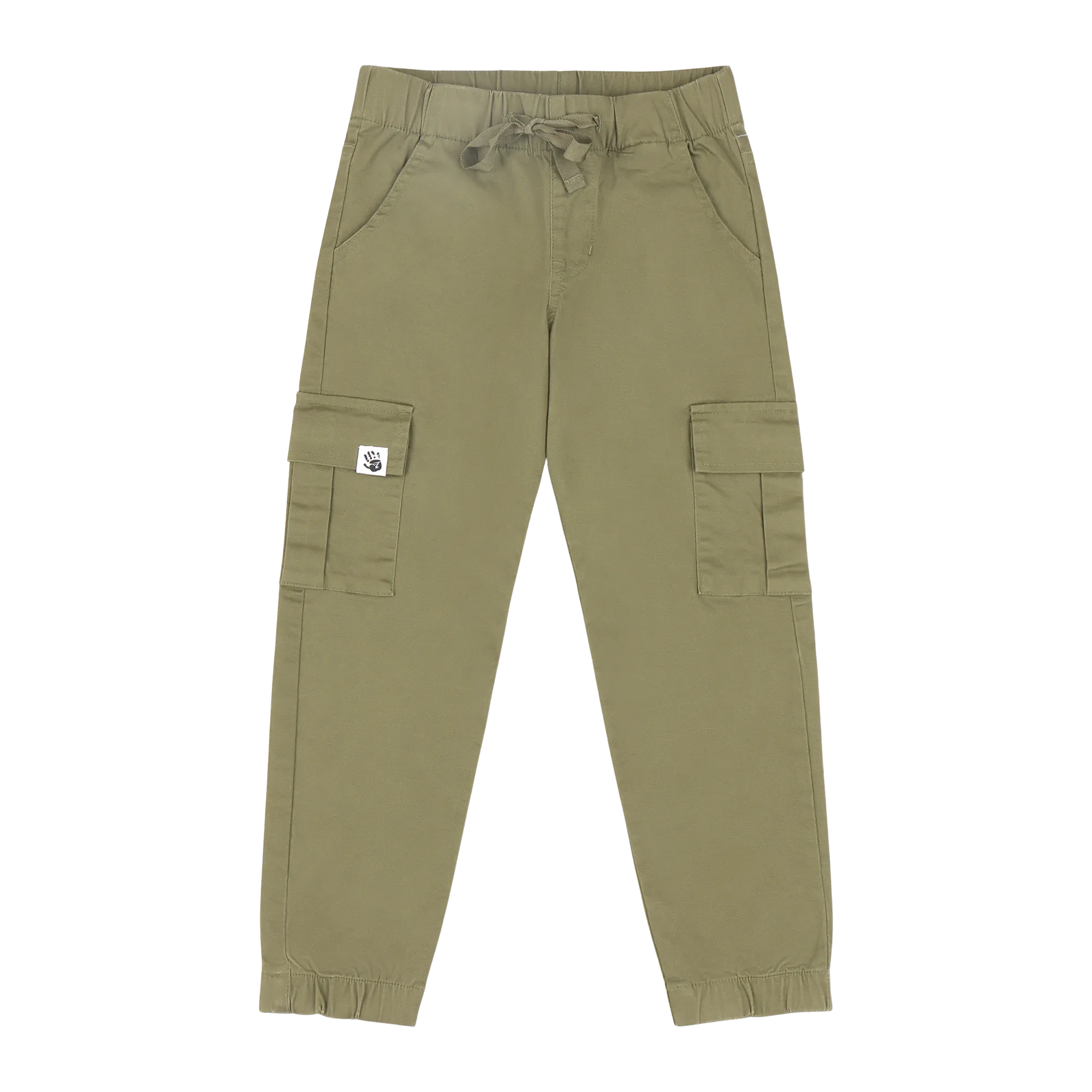 Boys Relaxed Fit Drawstring Cargo Jogger Pants - Olive