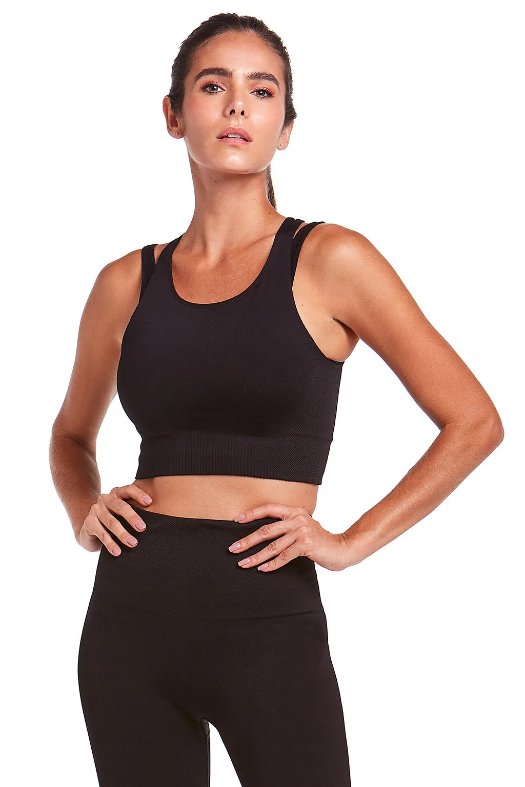 Brazilian Sports Top Twill Bra with Double Layer