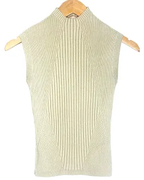 Bright Spring Ivory Ribbed Sleeveless Sweater