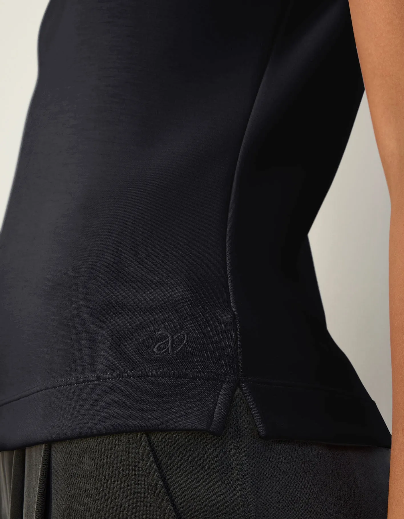 Cap Sleeve Mock Neck Top