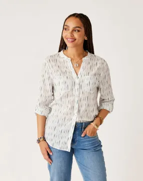 CARVE Dylan Gauze Tunic top-Azul Ikat