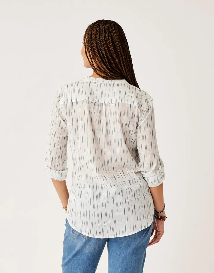 CARVE Dylan Gauze Tunic top-Azul Ikat