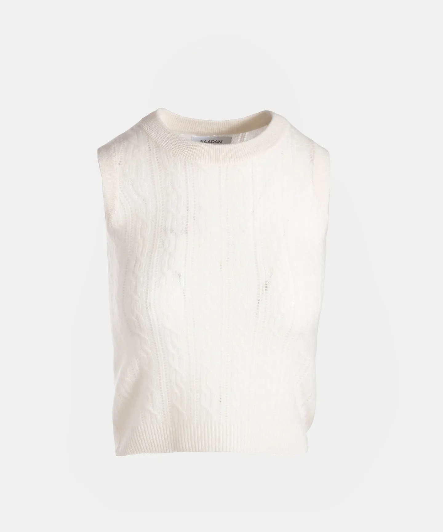 Cashmere Open Cable Sleeveless Top