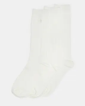 CASUAL HIGH CREW SOCKS IVORY