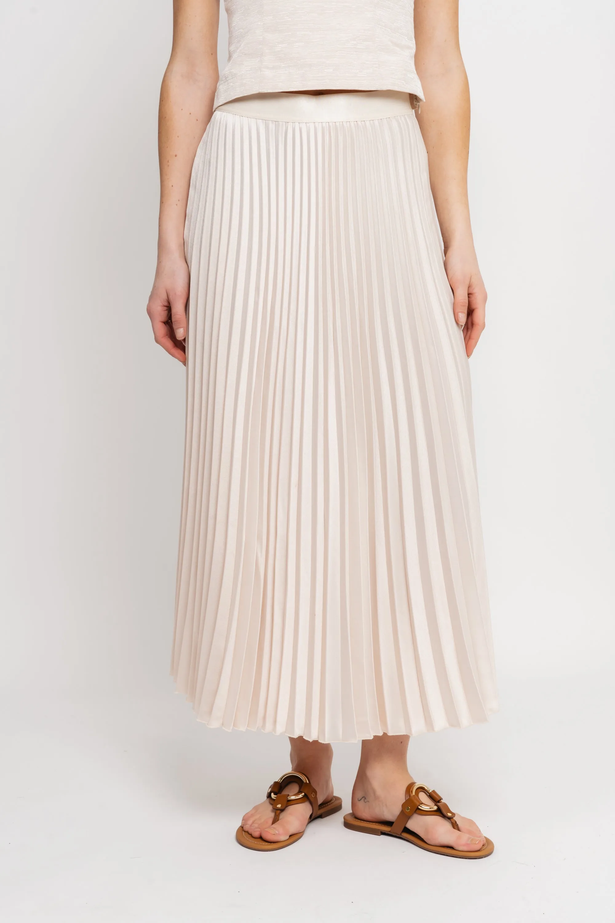 Celine Hw Midi Skirt - Whitecap Gray