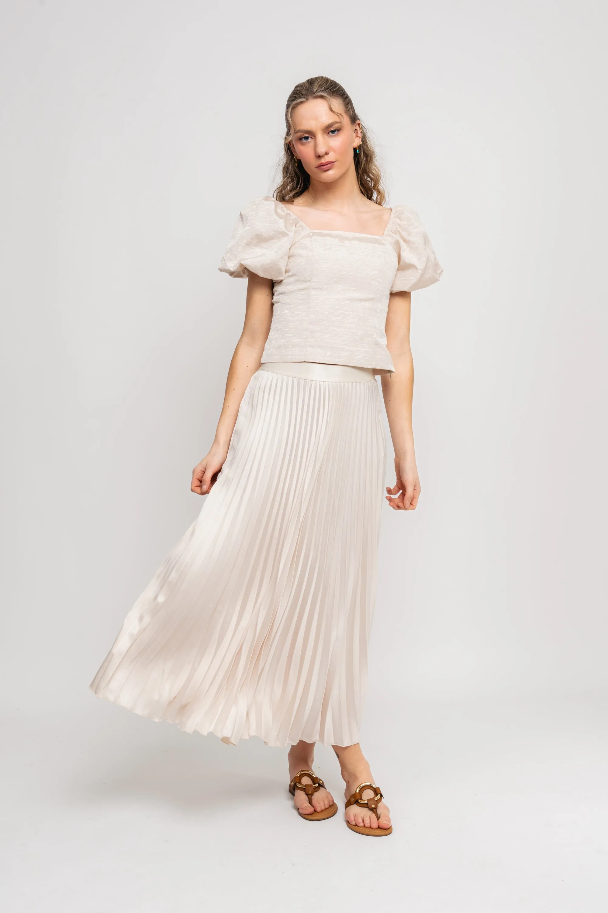Celine Hw Midi Skirt - Whitecap Gray